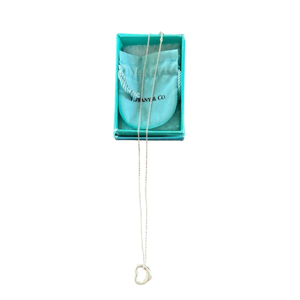 Tiffany & co. silver open heart necklace